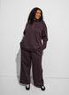Sweatpants med h&ouml;g midja och vida ben, Brun, Model image number 0