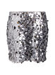 Kort paljettkjol med res&aring;r i midjan, Silver, Packshot image number 1