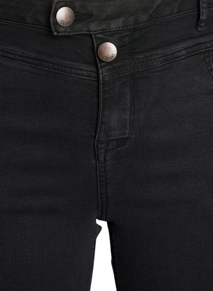 Gemma-jeans med normal passform och h&ouml;g midja, Svart, Packshot image number 2