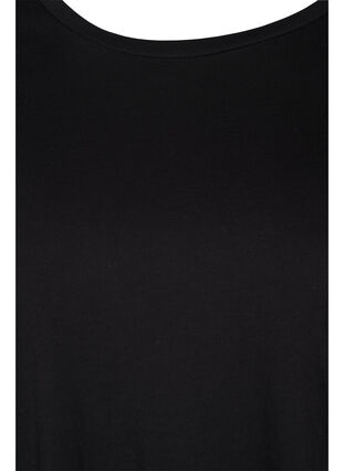 T-shirt i bomull med 3/4-ärmar, Black LOUNGE, Packshot image number 2