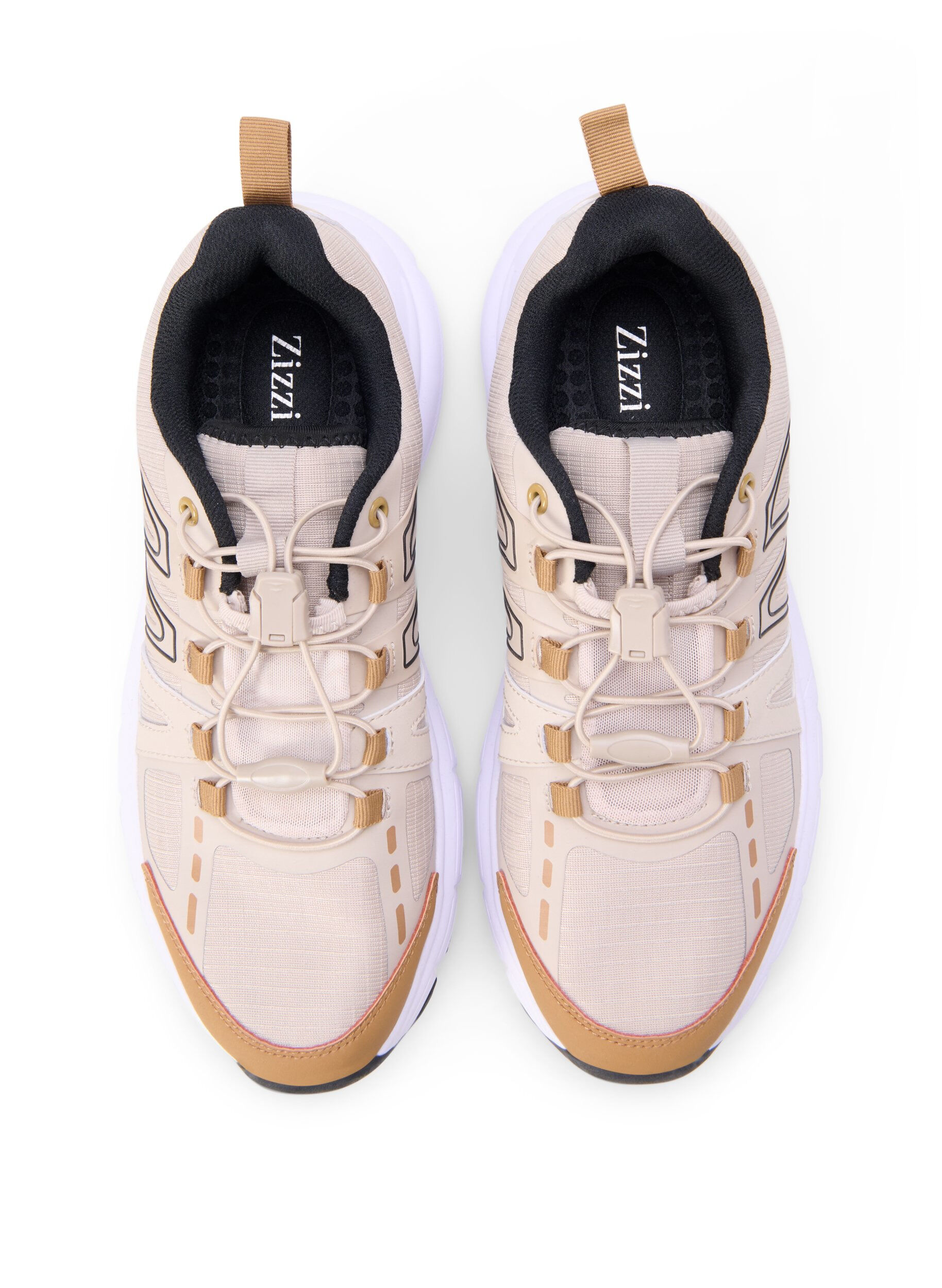 Zizzi Wide fit - Sneakers med elastiska sn&ouml;ren, Birch, Packshot image number 2