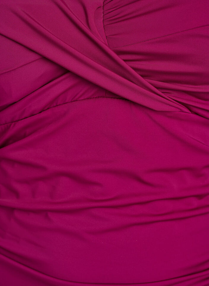 Baddräkt med bygel och rynkad effekt, Lila, Packshot image number 2