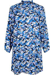 FLASH - Långärmad klänning med blommigt mönster, Blue Purple Flower