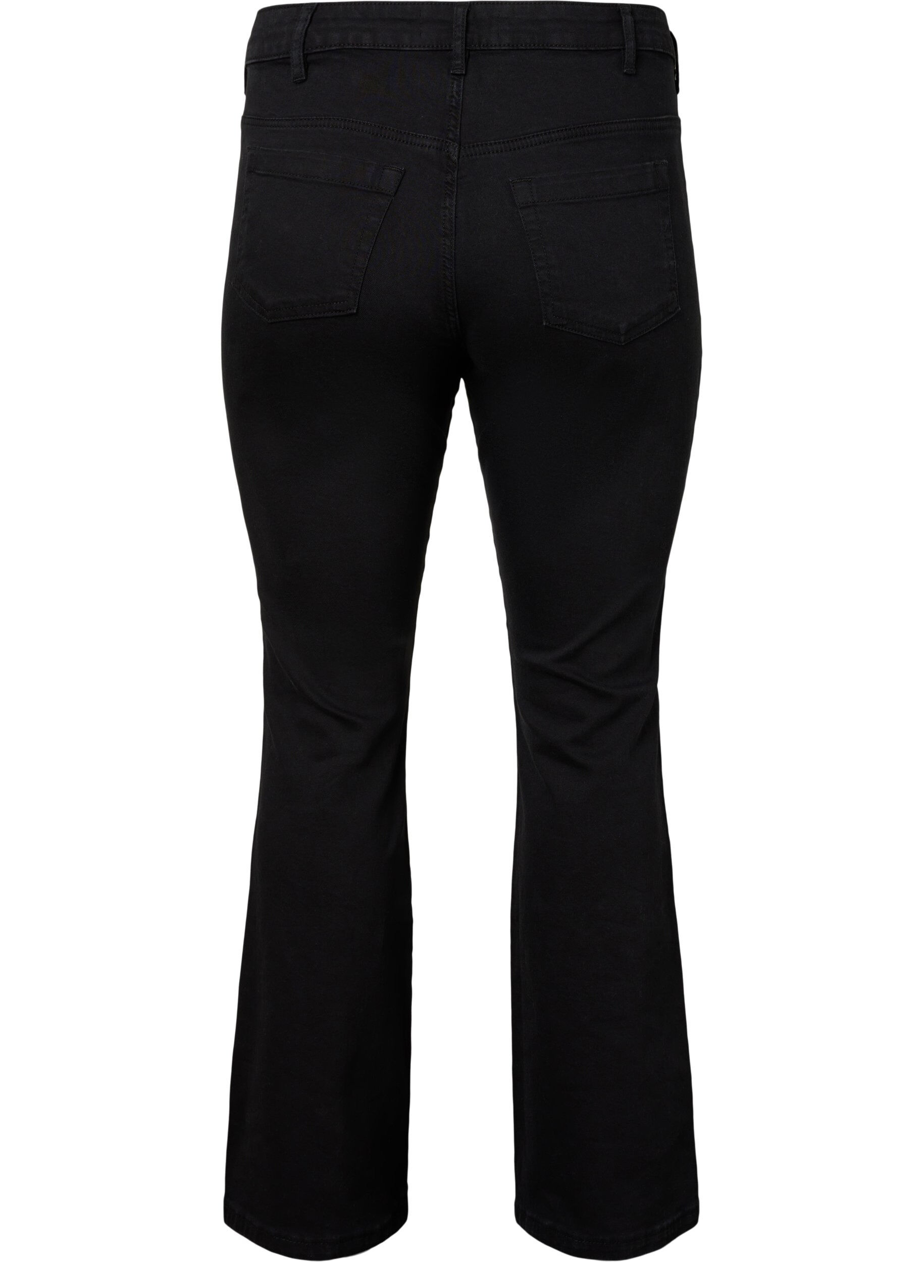 Zizzi Ellen bootcut-jeans med h&ouml;g midja, Svart, Packshot image number 1