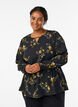L&aring;ng&auml;rmad blus med blomm&ouml;nster, Svart, Model image number 0
