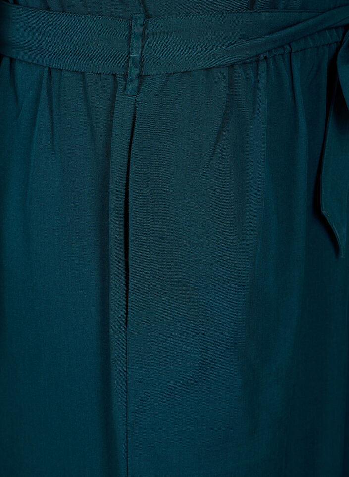 Jumpsuit med skärp och korta ärmar, Sea Moss Melange, Packshot image number 3