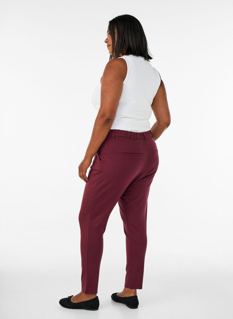 Croppade Maddison byxor, R&ouml;d, Model image number 1