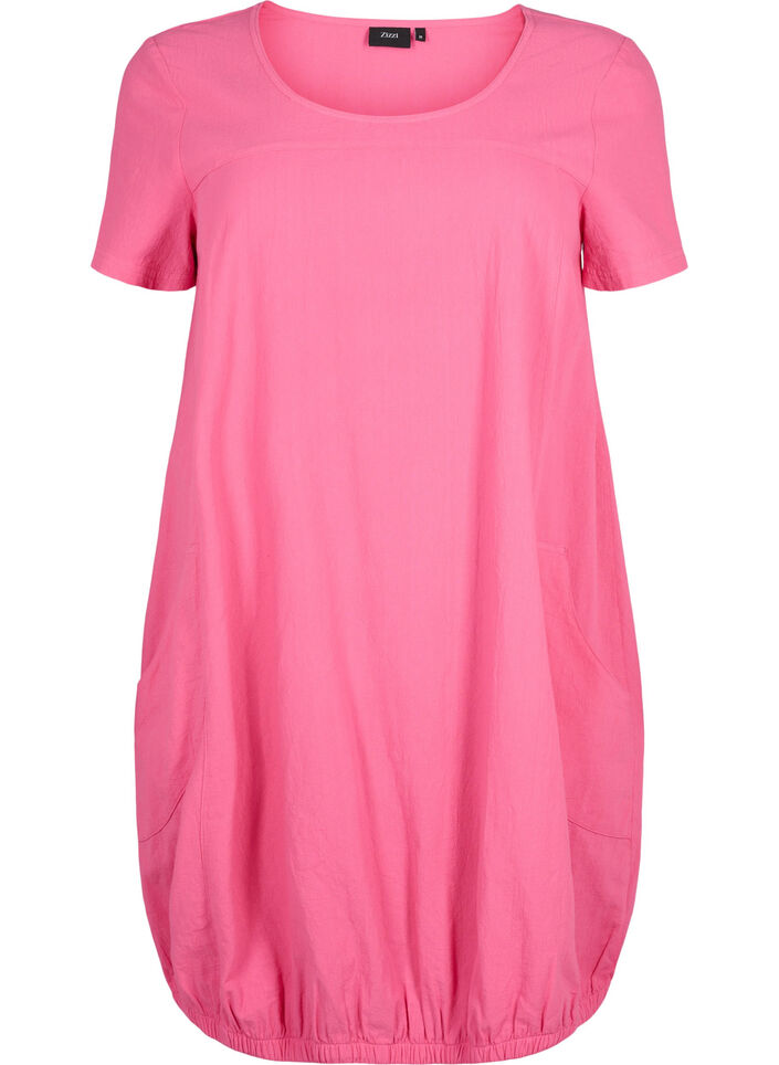 Kort&auml;rmad bomullskl&auml;nning, Rosa, Packshot image number 0