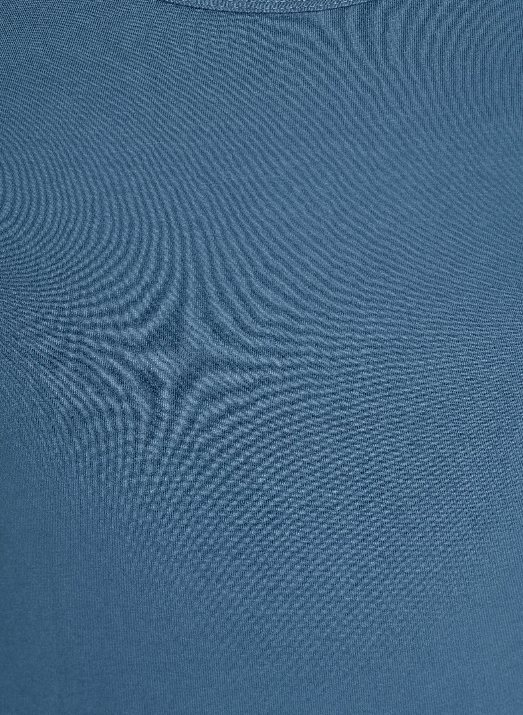 Zizzi Solid f&auml;rg bas topp i bomull, Bl&aring;, Packshot image number 2