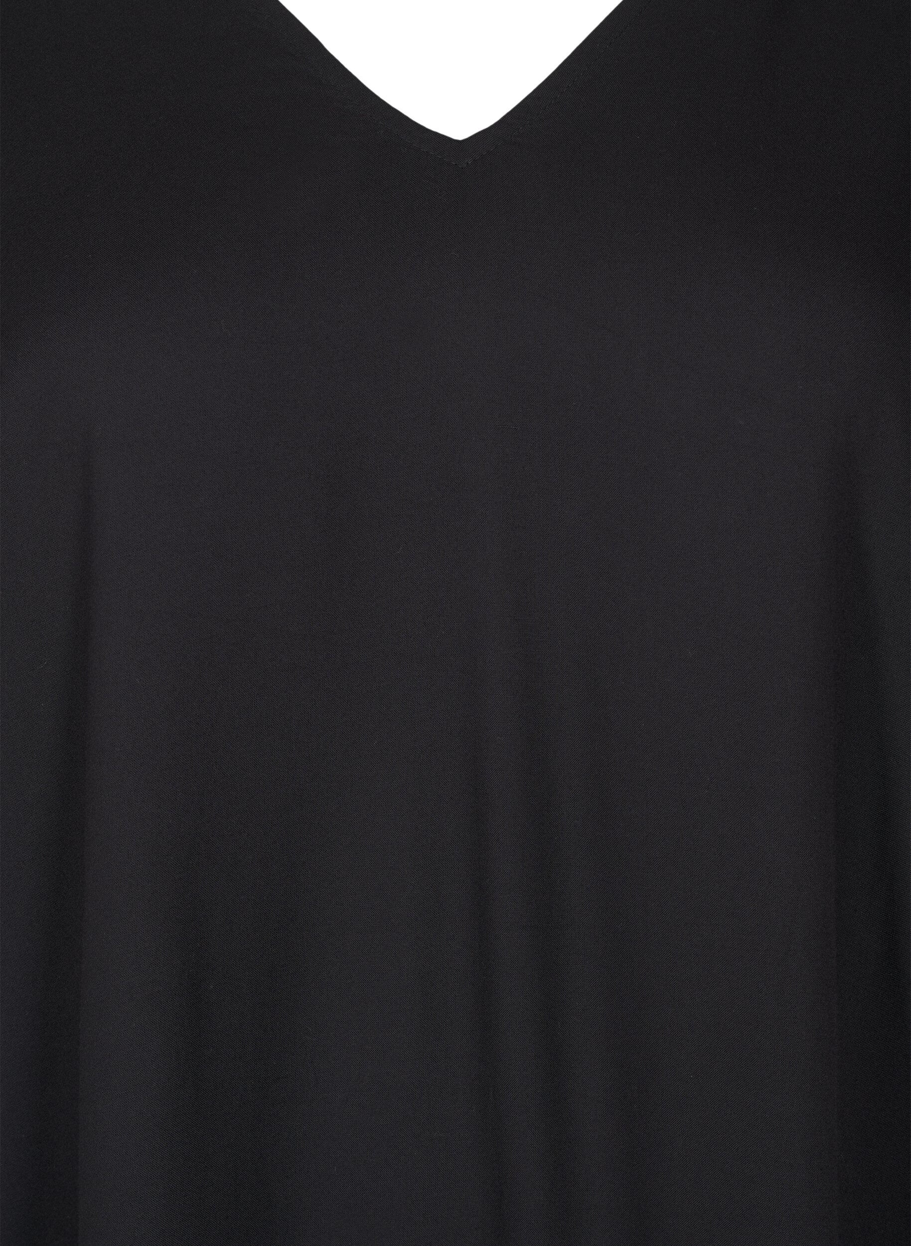 Zizzi Strandkl&auml;nning i viskos med axeldetalj, Svart, Packshot image number 2