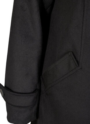 Jacka med ull och hög krage, Black, Packshot image number 3