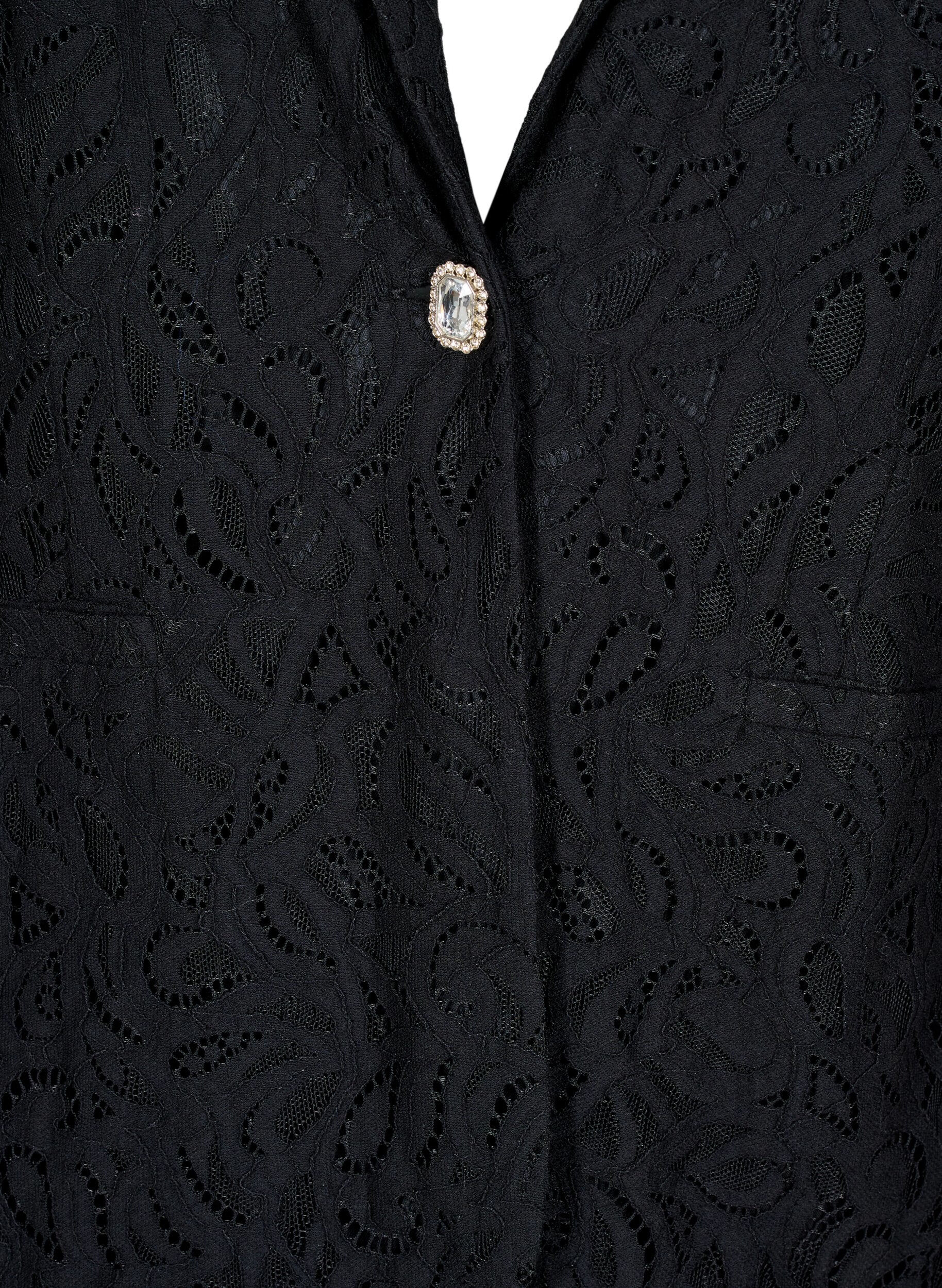 Zizzi Spetsblazer med fickor, Black, Packshot image number 2