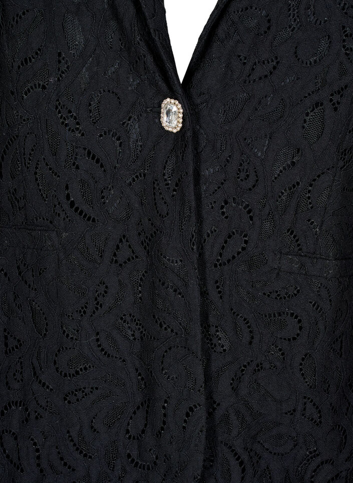 Spetsblazer med fickor, Black, Packshot image number 2