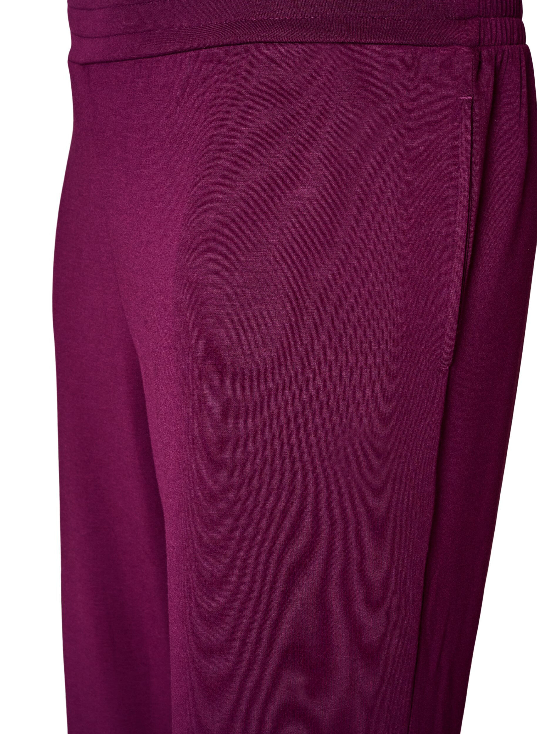 ZizziByxor i jersey med h&ouml;g midja och fickor, Lila, Packshot image number 2