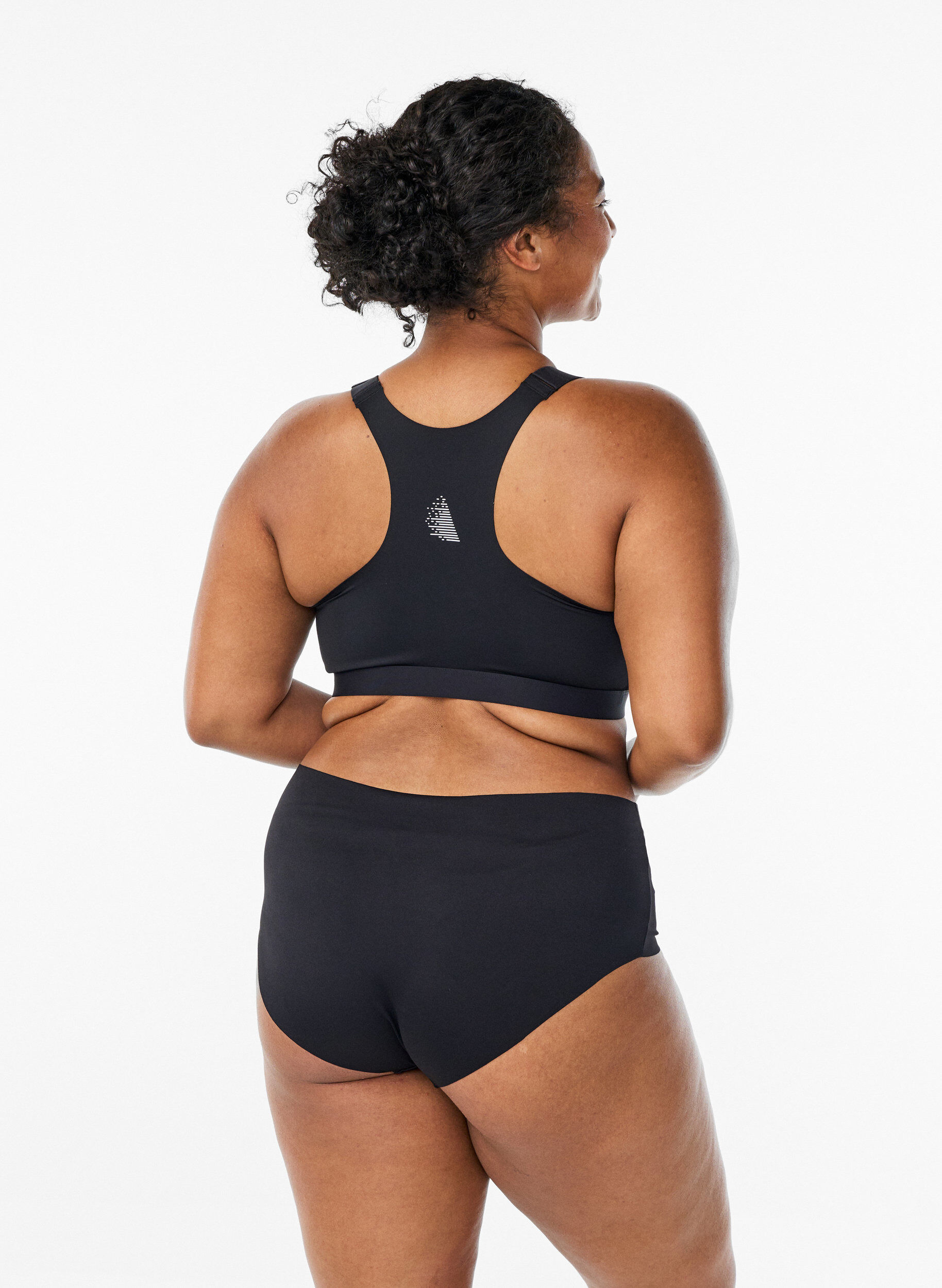 Zizzi 2-pack osynliga tr&auml;ningstrosor, Svart, Model image number 1