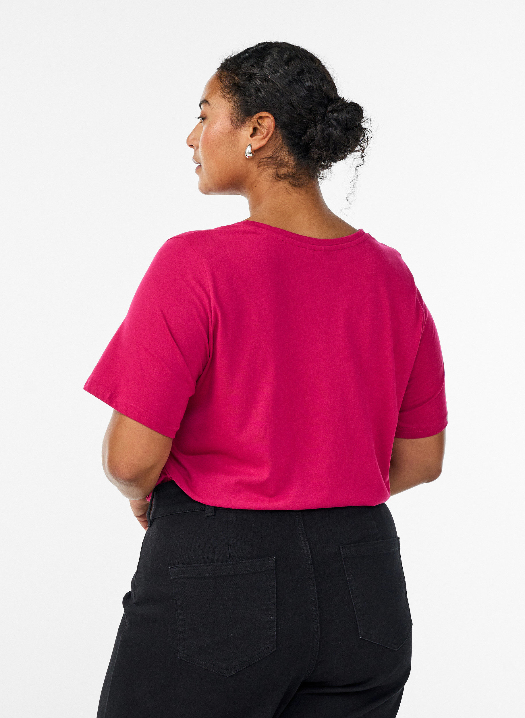 Zizzi FLASH - T-shirt med tryck, R&ouml;d, Model image number 2