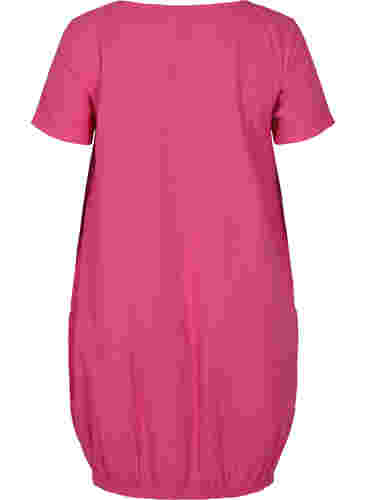 Kortärmad klänning i bomull, Beetroot Purple, Packshot image number 1