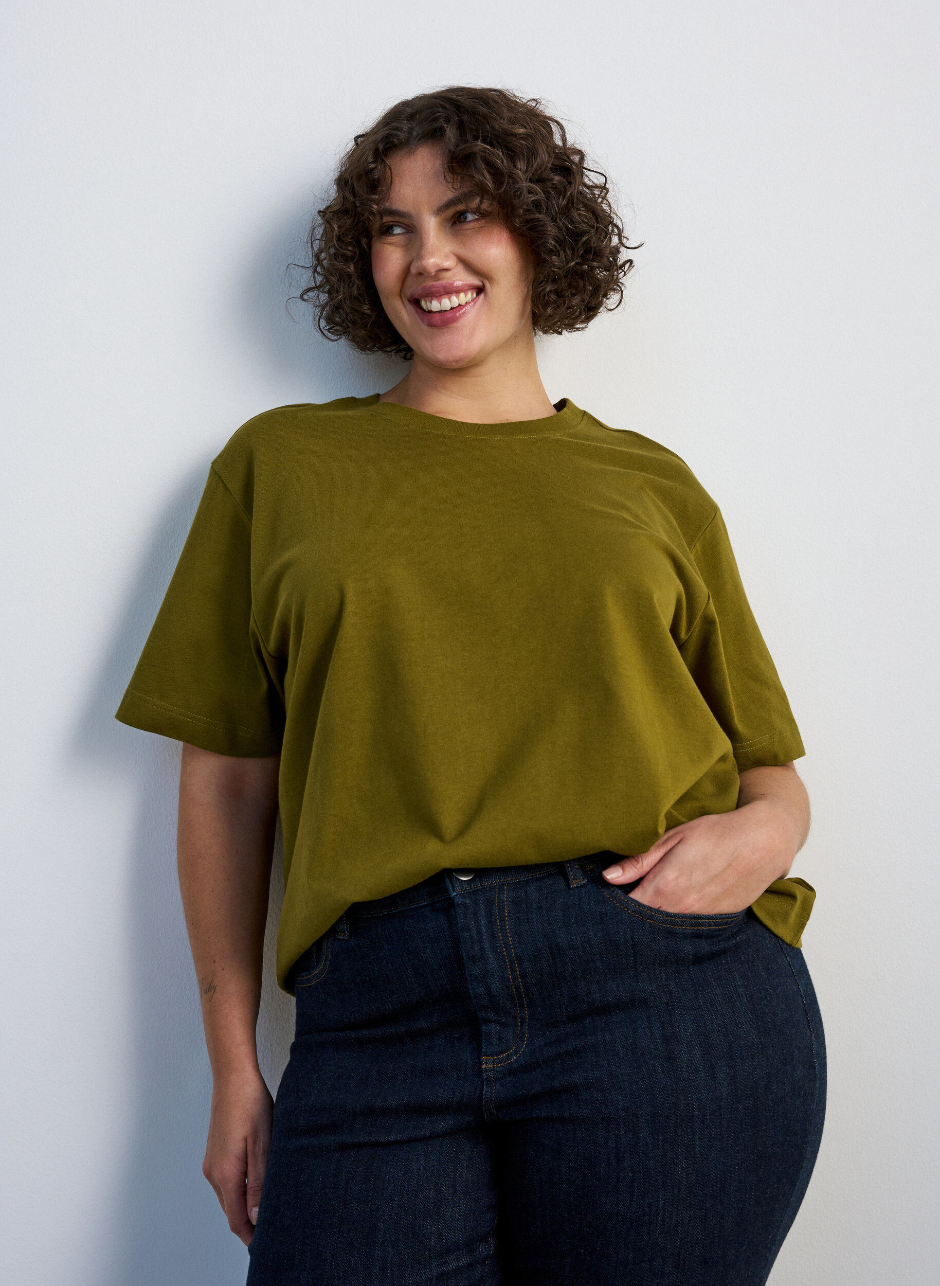 ZizziBoxig t-shirt i bomull, 2262, Model image number 0
