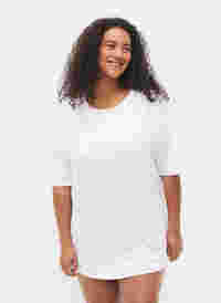 Support the breasts – T-shirt i bomull, White, Model