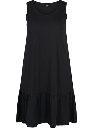 Klänning med feminin skärning, Black, Packshot image number 0
