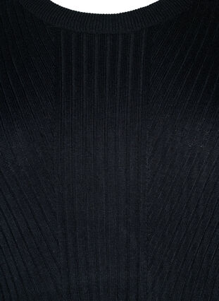 Överdimensionerad stickad klänning med slits, Black, Packshot image number 2