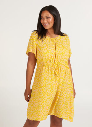 Kortärmad klänning, Yellow Branch, Model image number 0
