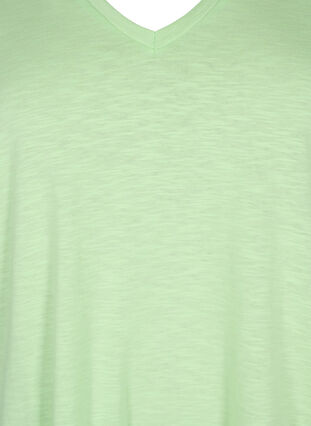 Kortärmad enkel t-shirt med v-ringning, Paradise Green, Packshot image number 2