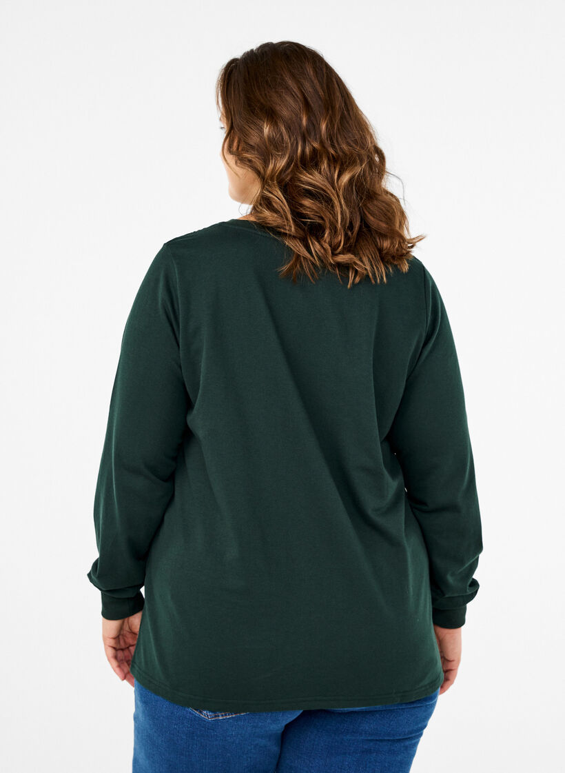 Sweatshirt med spetsdetaljer, Scarab, Model image number 1