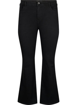 FLASH - Högmidjade jeans med bootcut, Black, Packshot image number 0