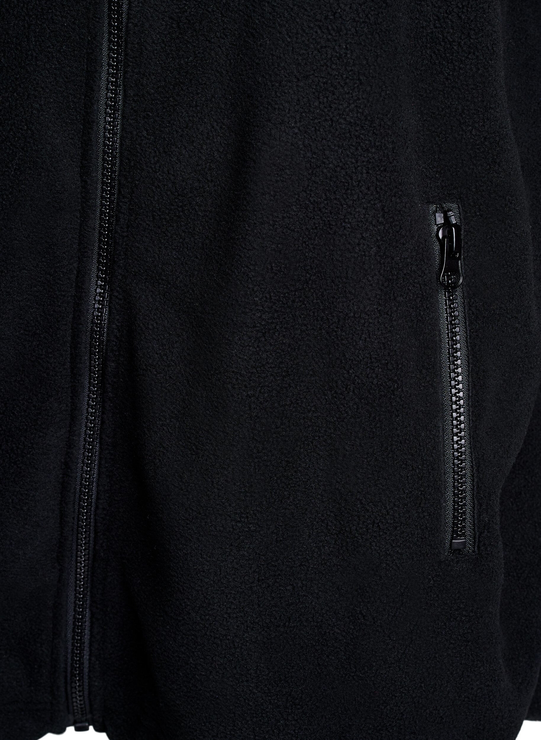 ZizziFleecejacka med fickor, Svart, Packshot image number 3