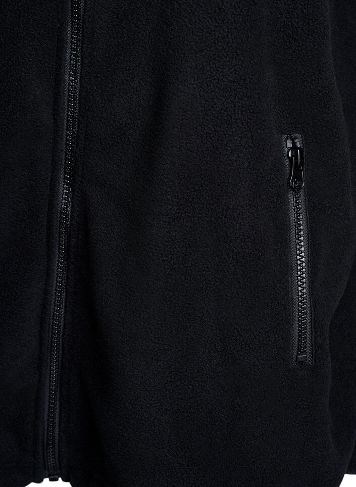 Fleecejacka med fickor, Svart, Packshot image number 3