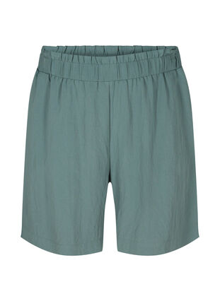 Lösa shorts i viskose, Balsam Green, Packshot image number 0