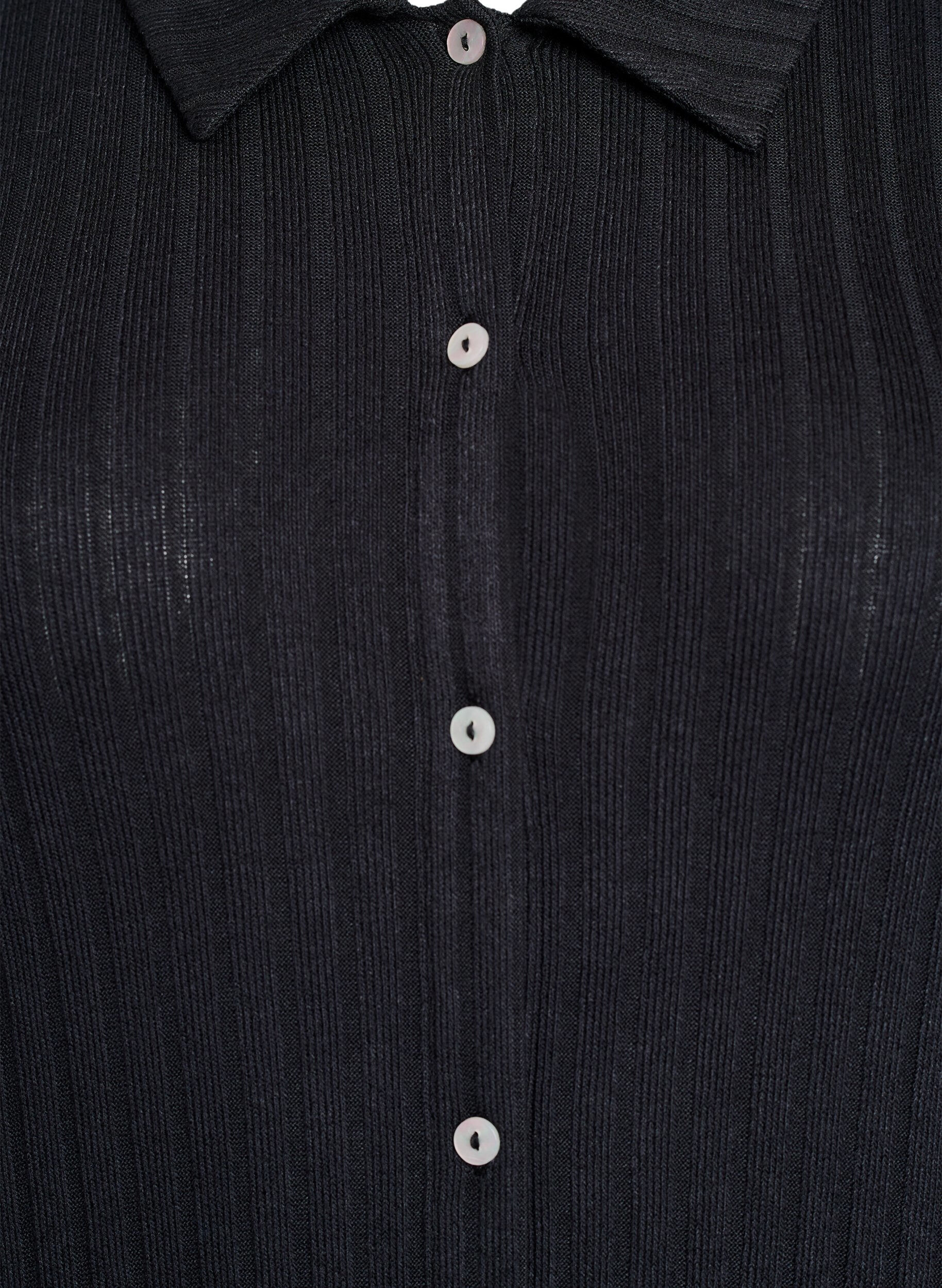 Zizzi Kort&auml;rmad jerseykl&auml;nning i kn&auml;l&aring;ngd, Svart, Packshot image number 2