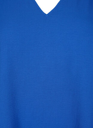 V-ringad blus med långa ärmar, Mazarine Blue, Packshot image number 2