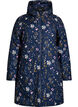 Vadderad vinterjacka med blommigt m&ouml;nster, Bl&aring;, Packshot image number 0