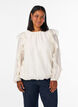 Blus med volanger och ballongform, Vanilla, Model image number 0