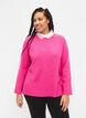Pullover i viskosblandning, med slits i sidan	, Raspberry Rose, Model image number 0