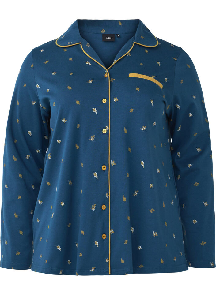 Nattlinne i bomull, Blue Opal AOP, Packshot image number 0