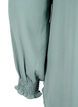 Blus med smock och v-ringning, Chinois Green, Packshot image number 3