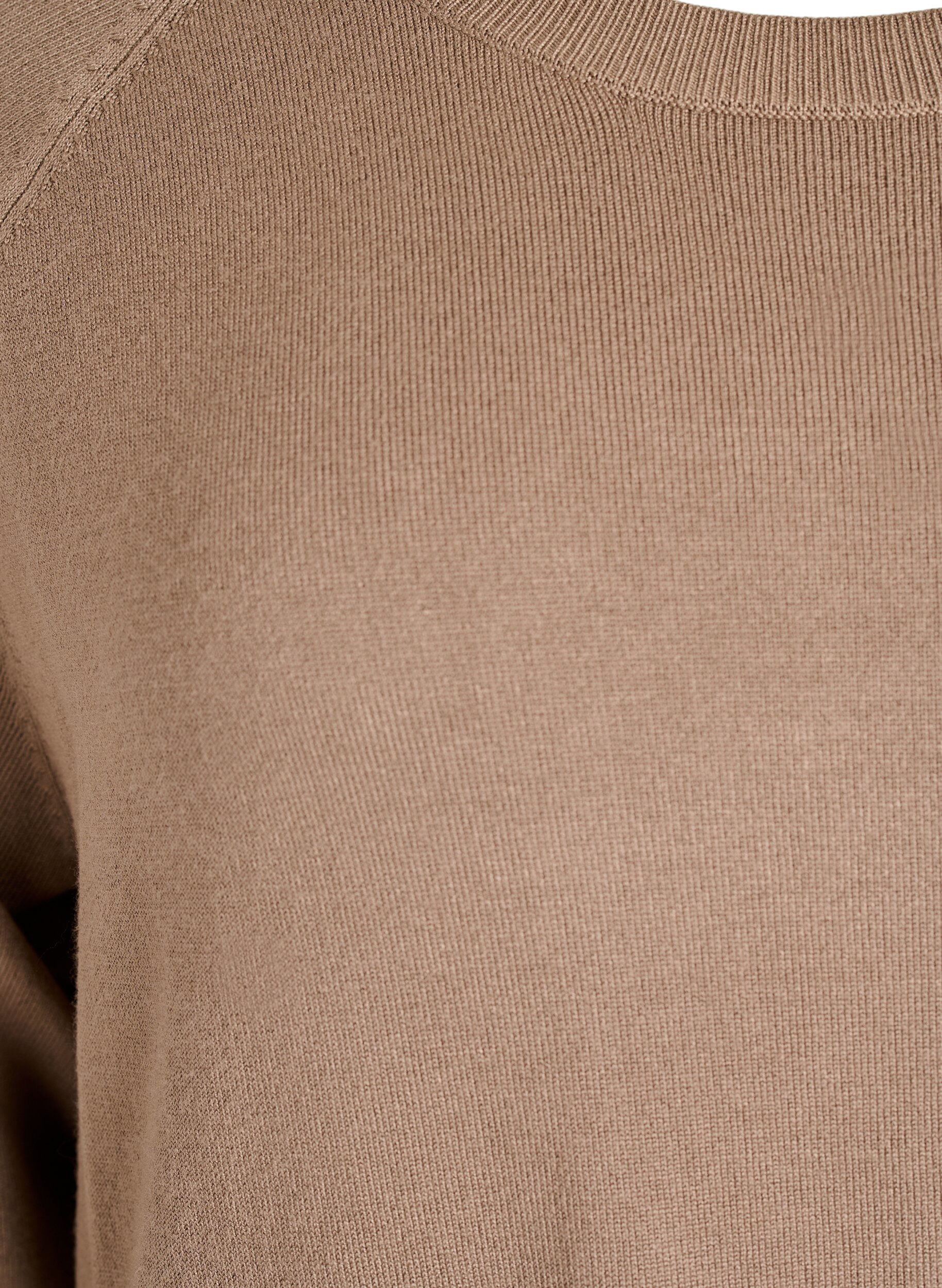 ZizziStickad blus med knappar i sidan, Beige, Packshot image number 2