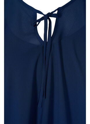 Mönstrad blus med knytband och korta ärmar, Navy Blazer, Packshot image number 2