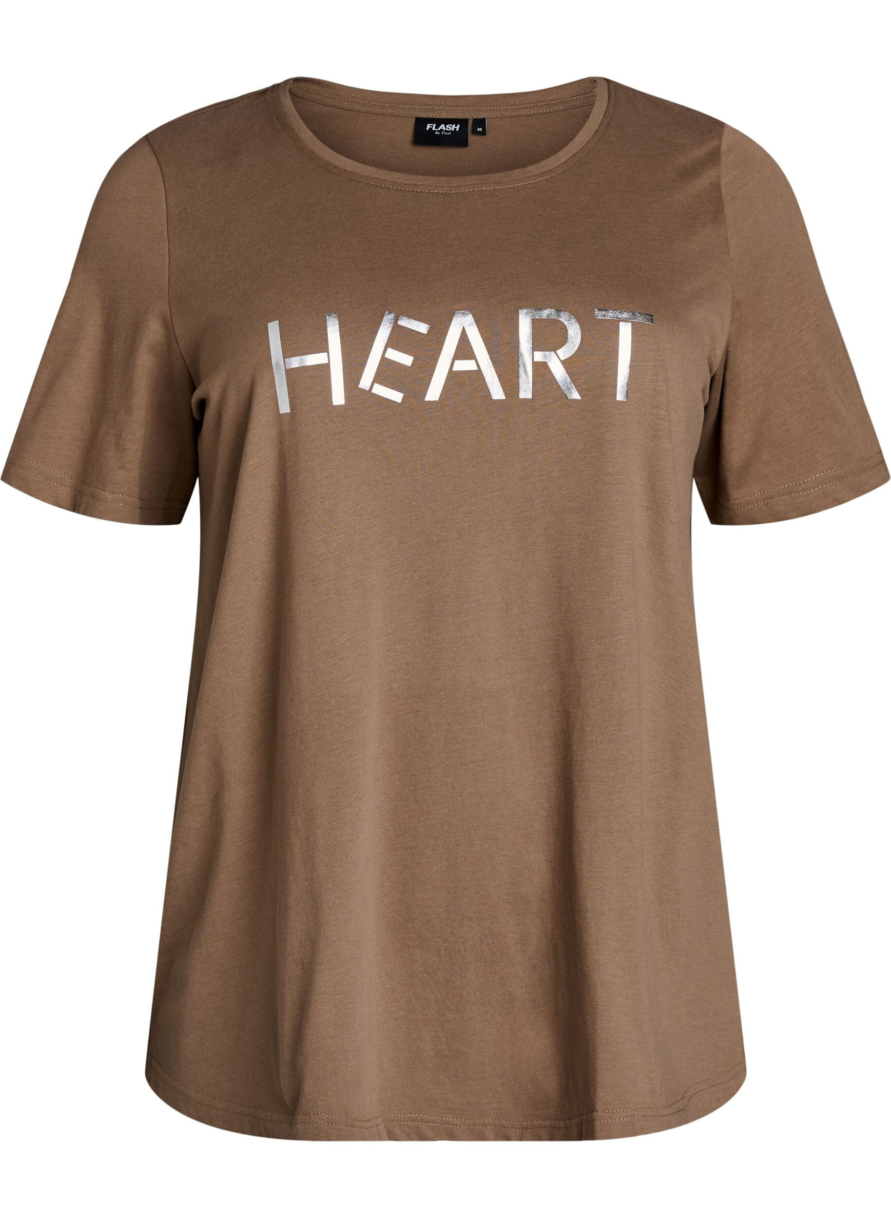 ZizziT-shirt med tryck, Brun, Packshot image number 0