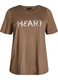 T-shirt med tryck, Brun