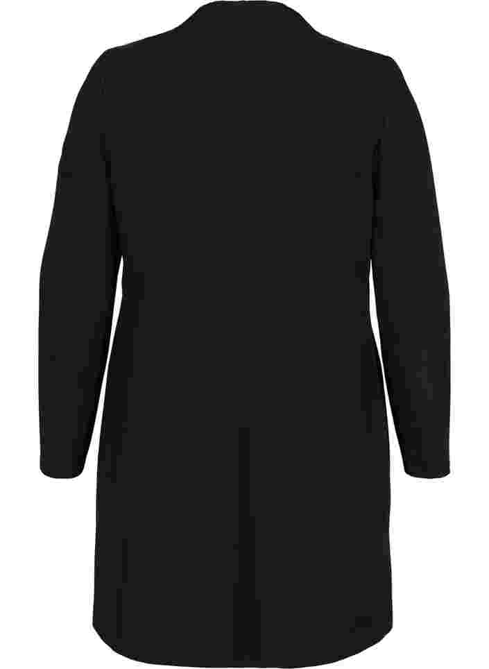 Klassisk lång blazer i viskosmix, Black, Packshot image number 1