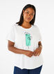 T-shirt från FLASH med tryck, Bright White Flower, Model image number 0