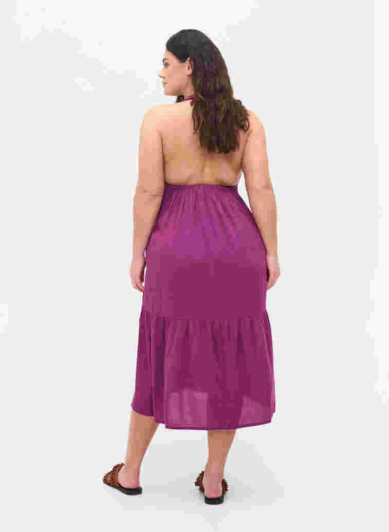 Lång strandklänning i viskos, Dark Purple, Model image number 1
