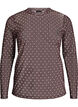 Blus i mesh med prickar, Brun, Packshot image number 0