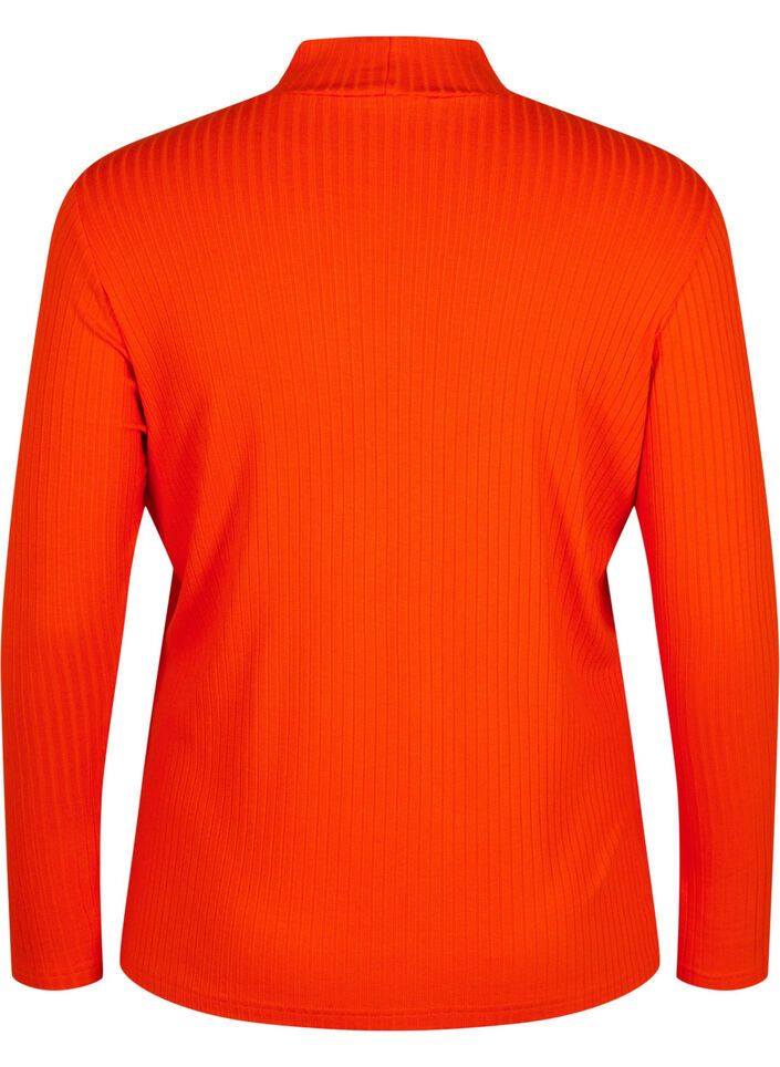 Figurnära viskosblus med hög halsringning, Orange.com, Packshot image number 1
