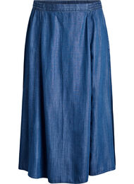 Maxikjol i lyocell med denimlook, Bl&aring;