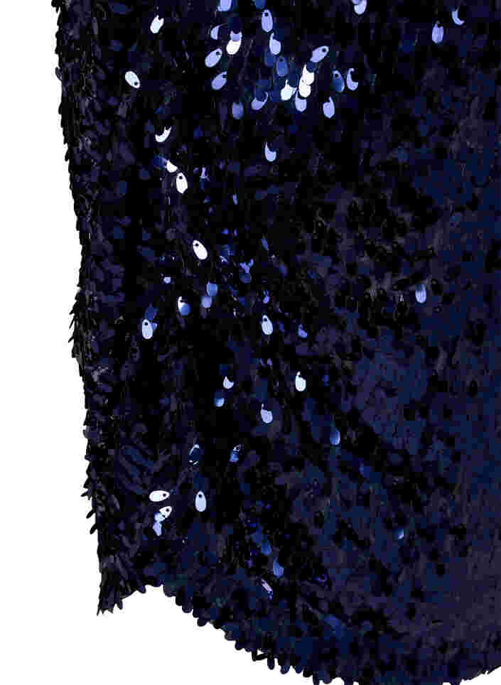 V-ringad pajlettklänning, Evening Blue, Packshot image number 3
